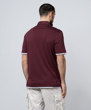 Brunello Cucinelli Men's Polo Shirt In Burgundy