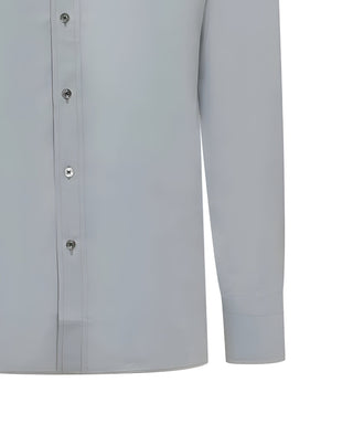 Tom Ford Men’s Light Grey Lyocell & Silk Blend Point Collar Dress Shirt