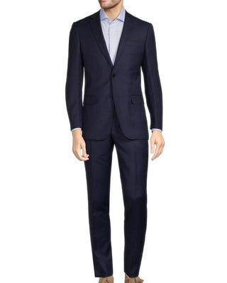 Cavalli Class by Roberto Cavalli Mens Birdseye Blue Slim Fit Wool Suit