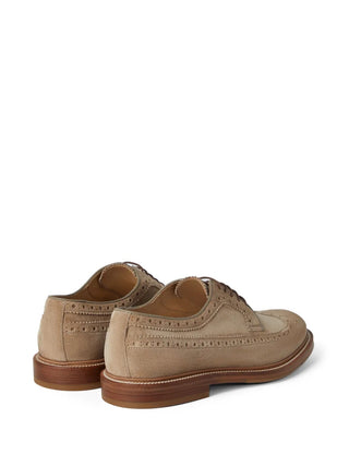 Brunello Cucinelli Mens Lace Up Shoes In Medium Brown