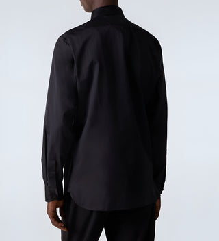 Tom Ford Men’s Black Viscose Point Collar Dress Shirt