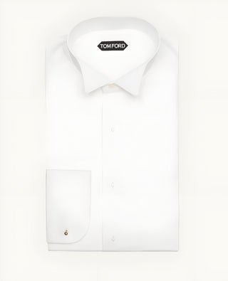 Tom Ford Men’s White 100% Cotton Tuxedo Cufflink Button Down