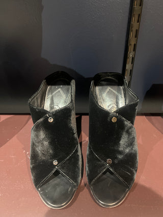 Tom Ford Archive Women’s Black Suede Fur Opened Toe Heels