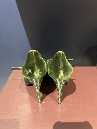 Tom Ford Archive Women’s Green Suede With Buckle High Heel Pumps