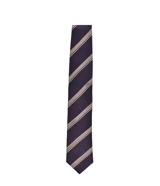BRUNELLO CUCINELLI MEN'S TIE IN PLUM & LIGHT BROWN