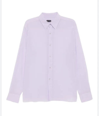 Tom Ford Men’s 76% Lyocell and 24% Silk Purple Button Down Dress Shirt