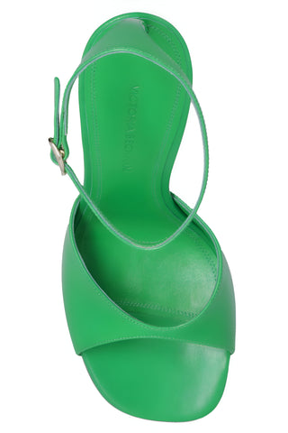Victoria Beckham Smooth Leather Open-Toe Ankle-Strap Stiletto Sandals