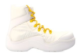 Bottega Veneta White Nylon High-Top Boots with Chunky Sole