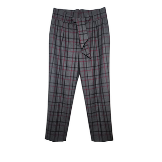 Brunello Cucinelli Plaid Paper-Bag Waist Tapered Trousers