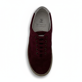 Brunello Cucinelli Textured Leather and Suede Low-Top Sneakers with Gum Sole
