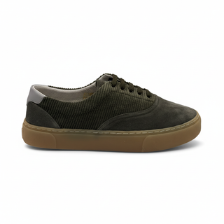 Brunello Cucinelli Suede and Woven Low-Top Sneakers Olive Green