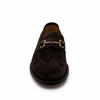 Brunello Cucinelli Mens Dark Brown Suede Loafer