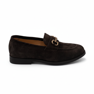 Brunello Cucinelli Mens Dark Brown Suede Loafer
