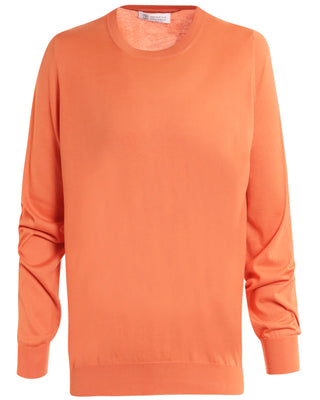 Brunello Cucinelli Orange Carrot Men's Wool Cashmere Blend Sweater