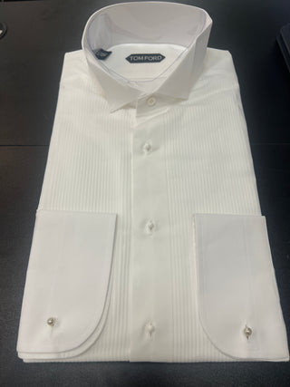 Tom Ford Men’s White 100% Cotton Tuxedo Cufflink Button Down