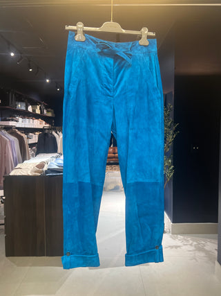 Tom Ford Archive Suede Turquoise Blue Pants