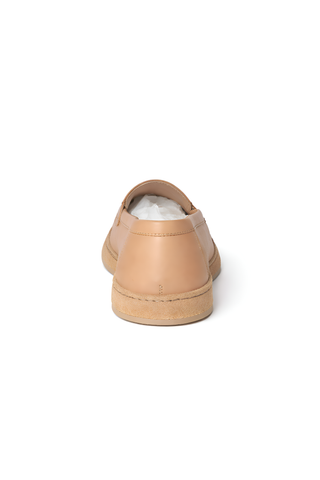 Brunello Cucinelli Mens Leather Slip-On Loafers in Tan Brown