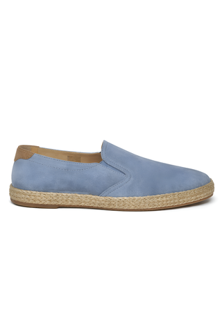 Brunello Cucinelli Mens Suede Slip-On Espadrilles In Light Blue