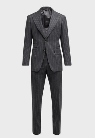 Tom Ford Men’s 100% Lana Wool Grey & White Striped O’Conner Suit