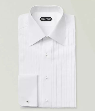 Tom Ford Men’s White 100% Cotton Tuxedo Button Down