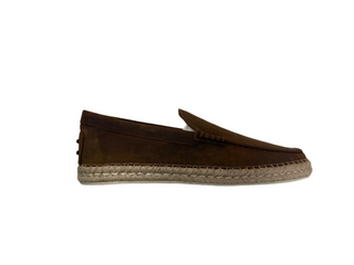TODS MENS Brown Textured Espadrilles