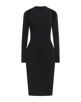 Tom Ford Women’s Black Virgin Wool & Polyamide Midi Dress