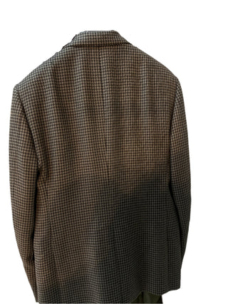 Tom Ford Mens Beige & Grey Houndstooth Blazer