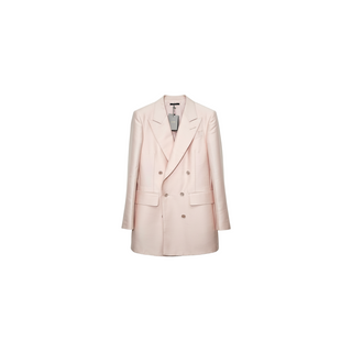 Tom Ford Silk Blend Double-Breasted Peak Lapel Blazer