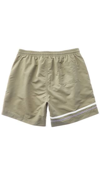 Brunello Cucinelli Mens Logo Embroidered Swim Trunks in Green