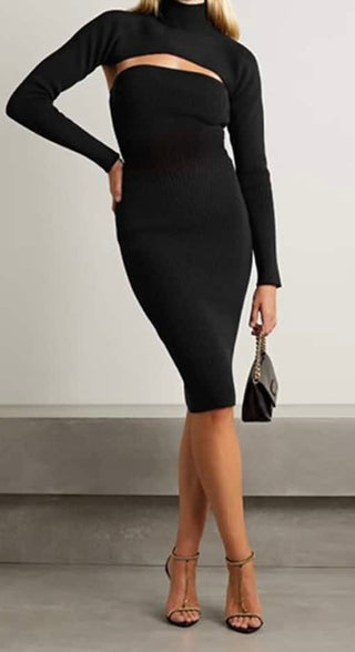 Tom Ford Women’s Black Virgin Wool Polyamide Midi Dress