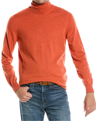 Brunello Cucinelli Mens Turtleneck 100% Cashmere Orange Sweater