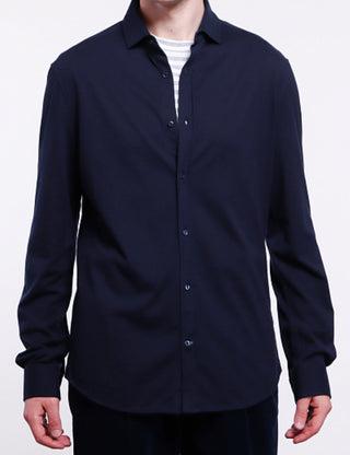 BRUNELLO CUCINELLI MEN'S SHIRT IN NAVY