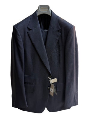 Tom Ford Mens 100% Lana Wool Navy Pattern Shelton Suit