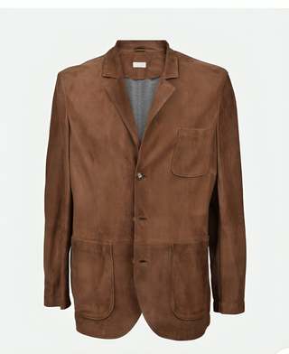 Brunello Cucinelli Men’s 100% Calfskin Leather Brown Jacket