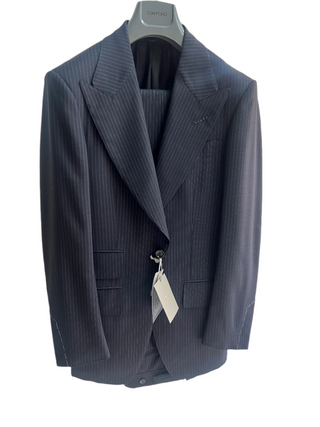 Tom Ford Mens Two Piece Suit in Black & White Pin Stripes