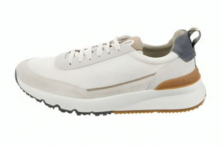 Brunello Cucinelli Mens White Preforated Sneakers