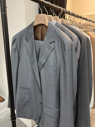 Brunello Cucinelli Mens New Light Grey W Shine 100% Virgin Wool Suit