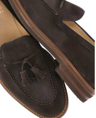 BRUNELLO CUCINELLI MENS LOAFERS IN DARK BROWN