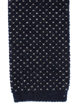 Brunello Cucinelli Square End 100% Cashmere Knitted Tie Dark Blue Men's Tie