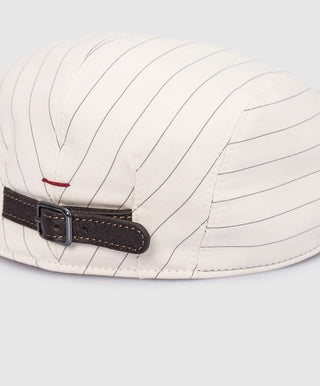 Brunello Cucinelli Men's White Pin Striped Cap