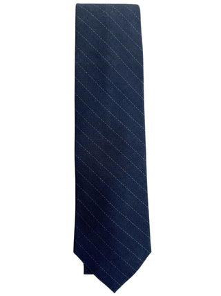 Brunello Cucinelli Navy Striped Skinny Tie Wool Men's Tie