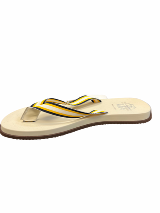 Brunello Cucinelli Men's Yellow Leather Grosgrain Slippers