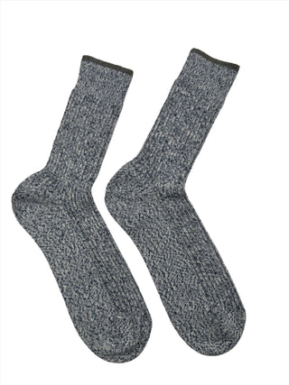 Brunello Cucinelli Blue White Grey Melange Cotton Men's Socks