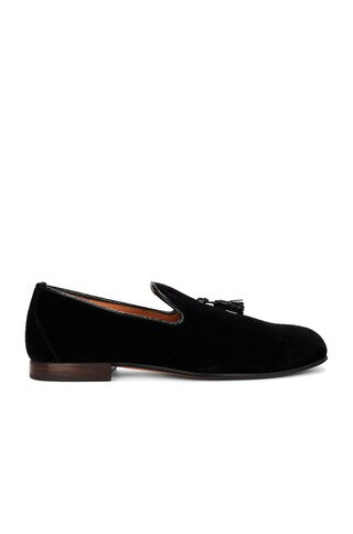 Tom Ford Mens Croc Embossed Suede Bailey Tassel Black Loafers