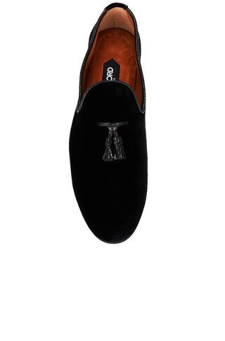 Tom Ford Mens Croc Embossed Suede Bailey Tassel Black Loafers