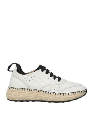 TODS Womens Espadrilles Leather White & Black Sneakers