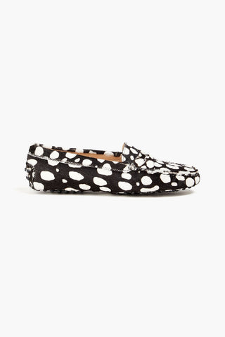 TODS Womens Printed Calf Hair Loafers