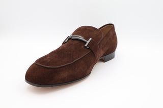 Tod’s Men's New Double T Logo Brown Suede Loafer Shoe