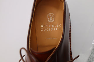 Brunello Cucinelli Leather Men's Brown Laced Derby Shoes