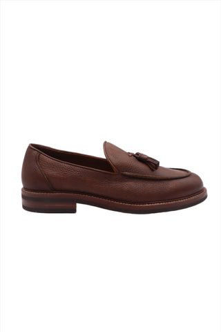 Brunello Cucinelli Men's Tassle Calfskin Loafer In Brown